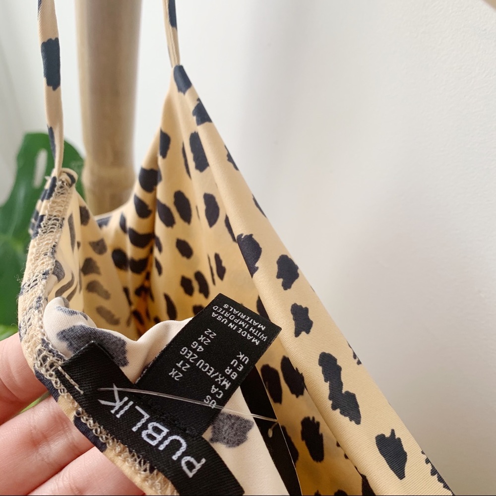 Publix Leopard Cheetah Print Cowl Neck Cami - Picture 3 of 3